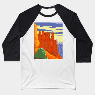 Bryce Canyon National Park in Paunsaugunt Plateau Garfield County and Kane County Utah WPA Poster Art Color Baseball T-Shirt